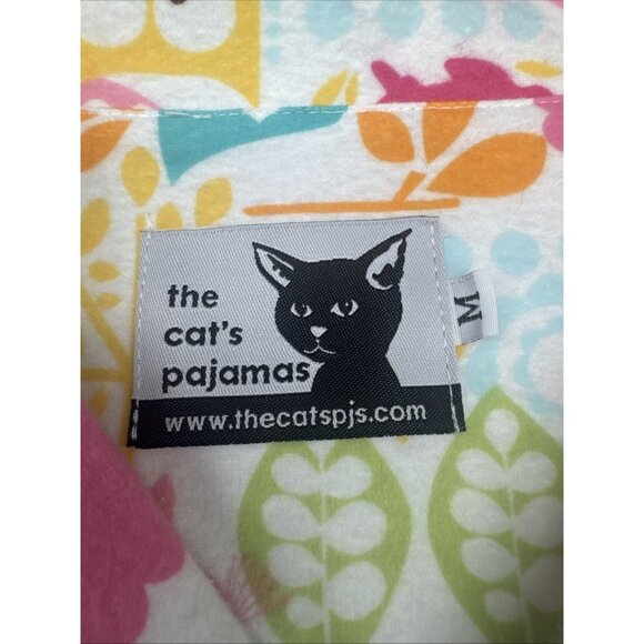 THE CAT'S PAJAMAS Womens Retro Owl Mushroom Rabbit FLANNEL PAJAMA SET Sz M NEW - Picture 7 of 16